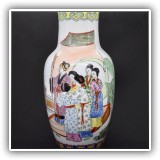 N10. Famille Rose vase made in Macau. 10.25"T - $24
