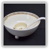 N18. Noritake porcelain bowl and spoon. Bowl is 5"W - $12