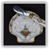 E26. Limoges shell plate with butter knife - $18