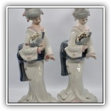 C23. Pair of Porcelain Geishas. 10"T - $36 for the pair