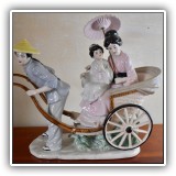 C24. Porcelain rickshaw music box. Dimensions: 12"W x 11.5"T - $60