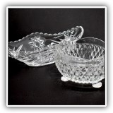 G2. Two pressed glass bowls - $16