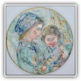 C17. Edna Hibel plate "Colette and Child 1973" Some scratches. - $6