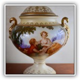 E36. Painted urn with artwork after Frances Bouchee (1754). 13"T - $65