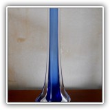 G26. Blue and clear glass vase.