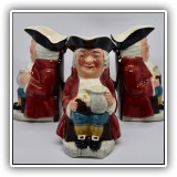 C12. Set of 3 Sylvac "Toby" Toby mugs. - $24 for the set