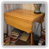 F60. Pine drop leaf table S. Bent and Bros. Dimensions: 33"W x 21.5"D x 30"T (Drop leafs are 11.5"W each) - $75