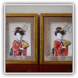 P42. Two framed Geisha women in shadow boxes - $36 each