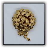 J24. Gold tone flower pin marked "Roget" - $14	