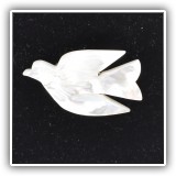 J25. Mother of pearl dove pin - $18	