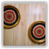 P86. Set of 2 framed crocheted doilies. - $20 for the pair