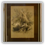 P65. Lithograph "Etudes Figures des Les Paysages by Frances Fortune Ferogio. Frame: 18" x 22.5" - $60