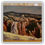 A62. Unframed Bryce Canyon oil painting on canvas by Giragos Der Garabedian. Dimensions: 30" x 24" - $95