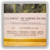 P37. Framed John LaFarge exhibit poster