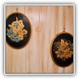 P54. Pair of painted plaques. - $14