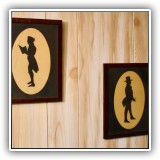 P68a. Pair of framed silhouetted. One with damage to hand. - $20 for the pair