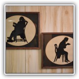 P68b. Pair of framed silhouetted - $48 for the pair