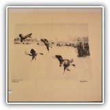 P56. Richard E. Bishop etching ducks "Rice Field Pintails". Paper: 12" x 15" - $20