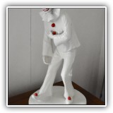 C25. Harlequin clown statue by Austin Productions. (Damage on face and side) 20"T - $40 