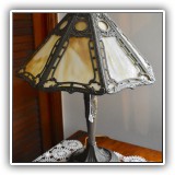 D2. Lamp with slag glass shade. 23"T - $350