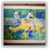 P1. "Doubles Tennis" Limited edition signed serigraph by Leroy Neiman. Dimensions: 49"W X 37.5"T - $1,100