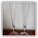 G13. Pair of Block crystal champagne flutes with gold rims - $28