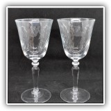 G16. Set of 10 swirled crystal wine glasses. - $20 for the set