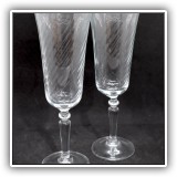G18. Set of 6 swirled crystal champagne glasses. - $12 for the set