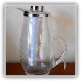 G25. Iridescent glass pitcher with cooling tube. - $24