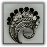 J114. Silvertone swirl pin - $12