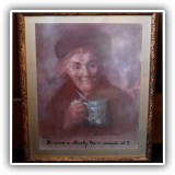 P16. "It Was a Lovely Tea, Wasn't it?" by Helen Bishop. Frame: 20" x 23" - $155