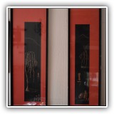 P59. Pair of copper art by Richard Der Garabedian. Frame: 10"x31" - $120 for the pair