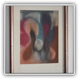 A50. Framed multicolor pastel unsigned. Frame: 13.25"x 19.25" - $75