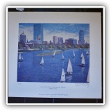 P26. Unframed limited edition Back Bay from Longfellow Bridge by Thomas Dunlay Dimensions: 18"x20" - $50