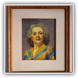 A26. Watercolor portrait by Fred Nankivell Frame: 15" x 17" Watercolor: 8" x 10" - $125