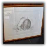 P17. Framed Helene Bishop print "Fledgling" Frame: 24.5" x 19" Print: 18.5" x 13.5" - $185