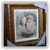 Large Victorian print. Frame: 25" x 29" - $125