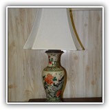 D46. Asian inspired ceramic table lamp with birds. 34"T - $75