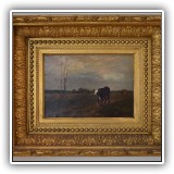 A13. Cow painting by C.E.L. Green 1844-1915. 9.5" x 7" - $1,200
