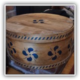 D48. Round Shaker style stenciled box. 16"w - $40