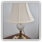 D38a. Small glass and brass table lamp. - $28