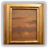 A06. "Silent Sunset" original oil painting on board William R. Davis. Board: 9.25"h x 7.25"w - $2,000