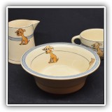P05. Roseville 3-piece puppy dog dish set - $28 for the set