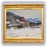 A11. "New Hampshire Winter" oil painting on board in a Guido frame. 10"h x 13.5"w - $4,500