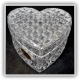 G09. Lead crystal heart box. 3"h x 6"w x 5.5"d - $16