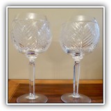 G11. Pair of Ralph Lauren crystal wine goblets. 8.75"h - $40 for the pair