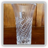 G04. Crystal vase with swirl design. 5"h - $16