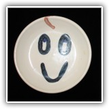 P21. Hadley Pottery smiley face plate. 4"w - $8