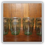 K07. Set of 4 green milk glasses - $40 for the set