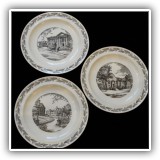 P24. Set of 3 1955 Connecticut College Wedgwood plates. - $60 for the set